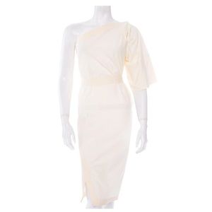 Bottega Veneta Light Cream One Shoulder Dress